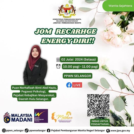 Wanita Sejahtera: Jom Recharge Energy Diri!